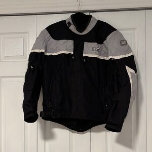 Tour Master Men's Black White and Gray Performance Motorcycle Jacket